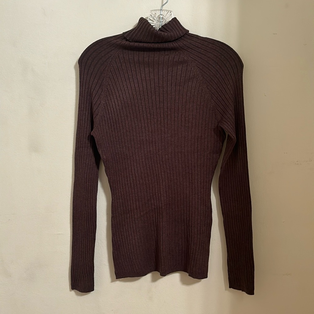 INC International Concepts Long Sleeve Brown Turtleneck in Size L